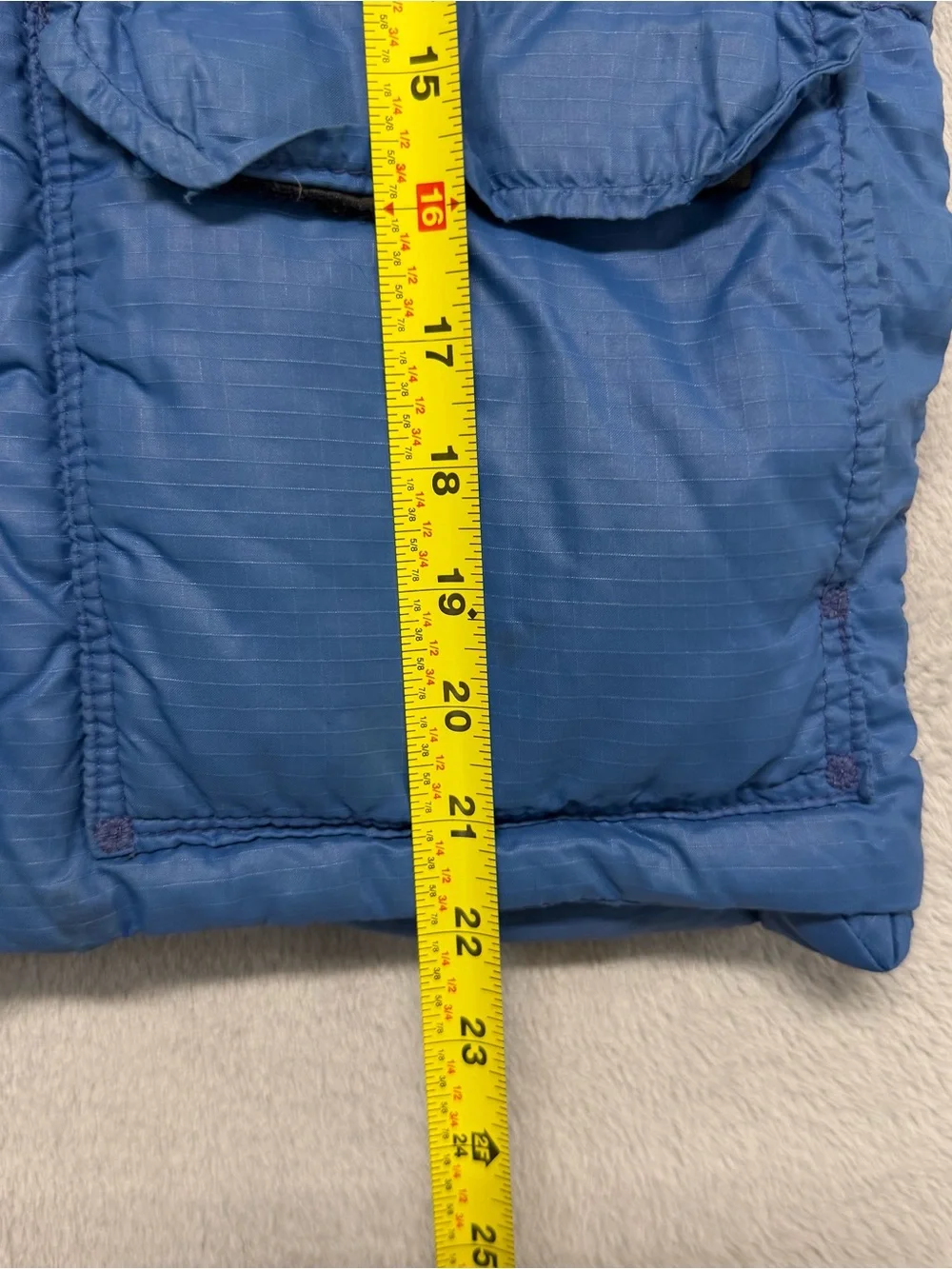 Vintage Camp 7 Prime Down Puffer Jacket Vest Blue Ski USA 1980s Gorp Mens Small